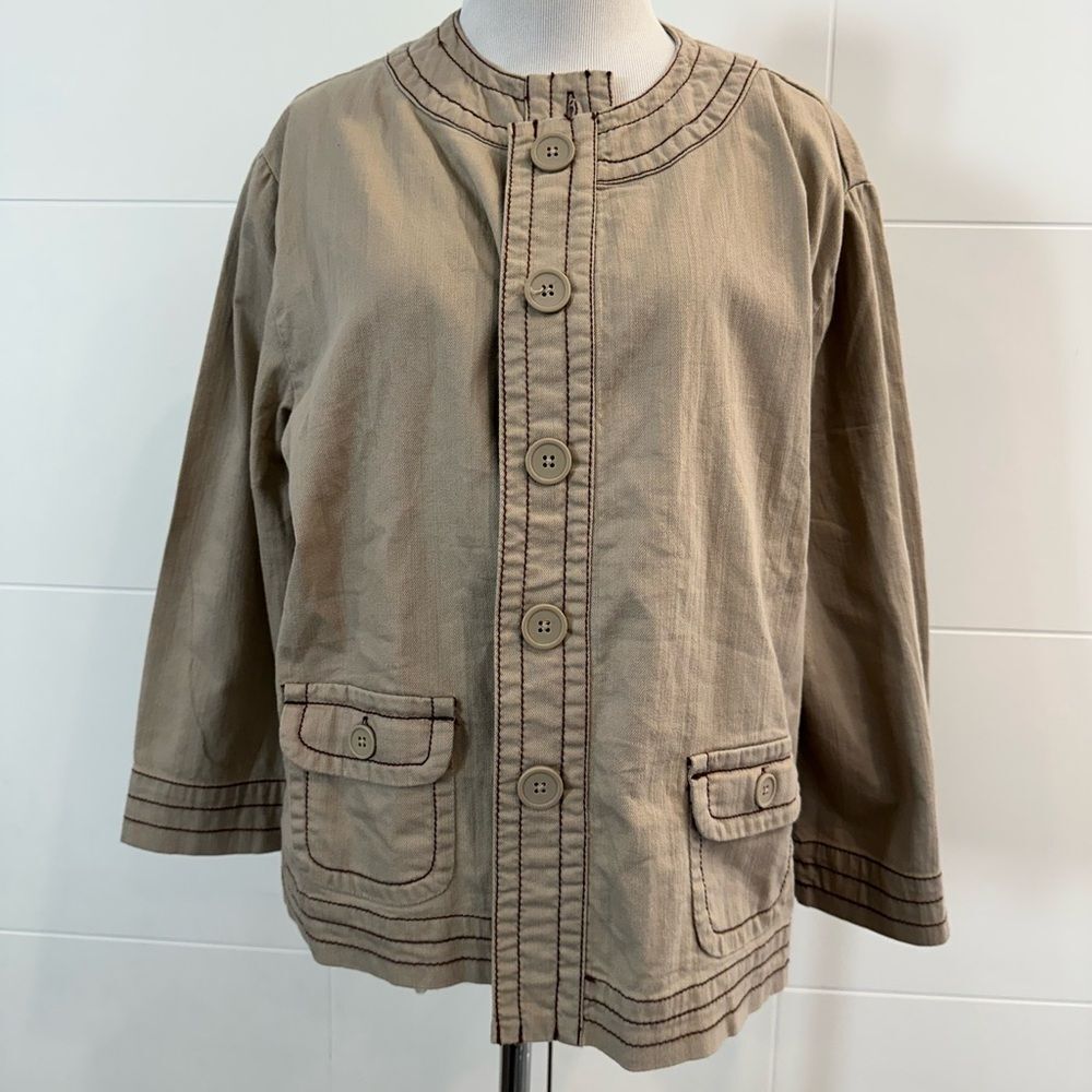 NWT Chico's Light Tan Button-Up Jacket XL